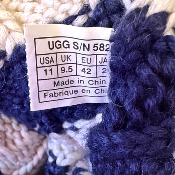 UGG Navy & White Striped Knit Boots - Picture 6 of 6
